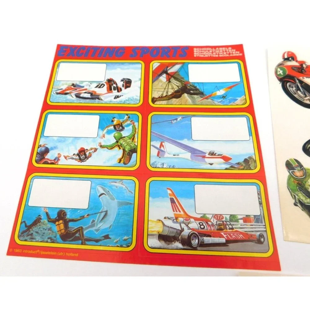 Lot of Vintage Motorcycle Sports Dirt Bike Vehicle Stickers School Labels 1980s